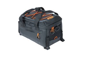 Boba de equipaje de Miles de albahaca Thruidea - Bolsa de bicicleta deportiva para hombres y mujeres - Naranja negra - impermeable - 7 litros