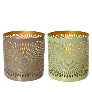 Candele solari in ferro effetto fiamma 2 assortiti | 12 pezzi