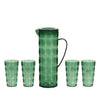 Passare con 4 bicchieri di bevande di set verde di plastica di 5