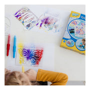 Totum spraypens 5 blaaspennen knutselset incl. unicorn en dieren sjablonen - creatief speelgoed vanaf 4 jaar - knutselen tekenen en schilderen cadeau tip - afbeelding 2