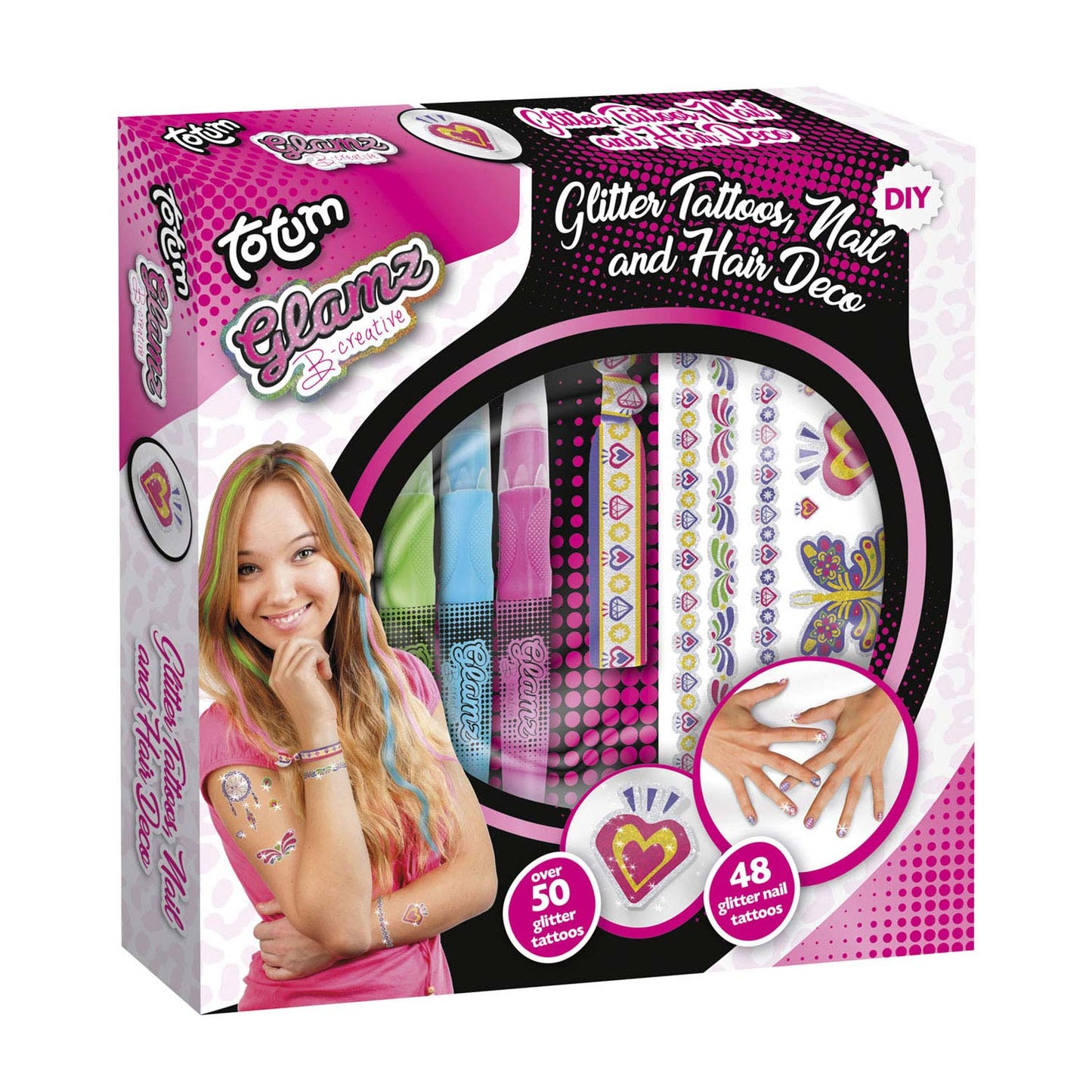 Totum Glamz Glitter tatuaggi e gesso per capelli