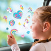 Totum unicorn raamstickers verplaatsbare stickers eenhoorn | 45 stuks niet permanent voor thuis en op reis | speelgoed junior vanaf 3 jaar