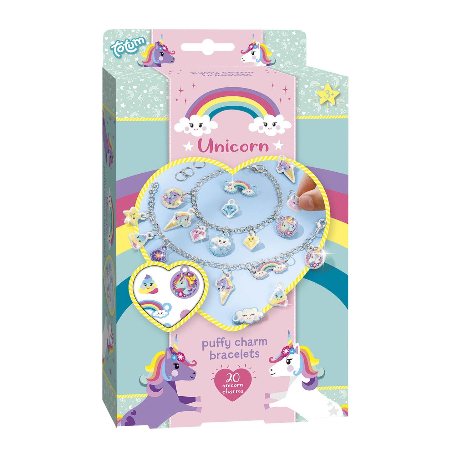 Pulseras de encanto hinchazón de unicornio