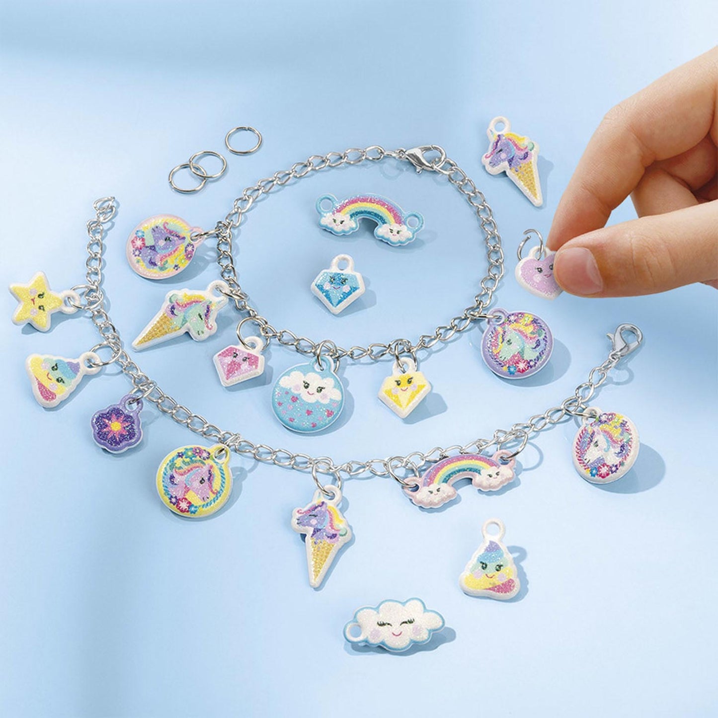 Pulseras de encanto hinchazón de unicornio