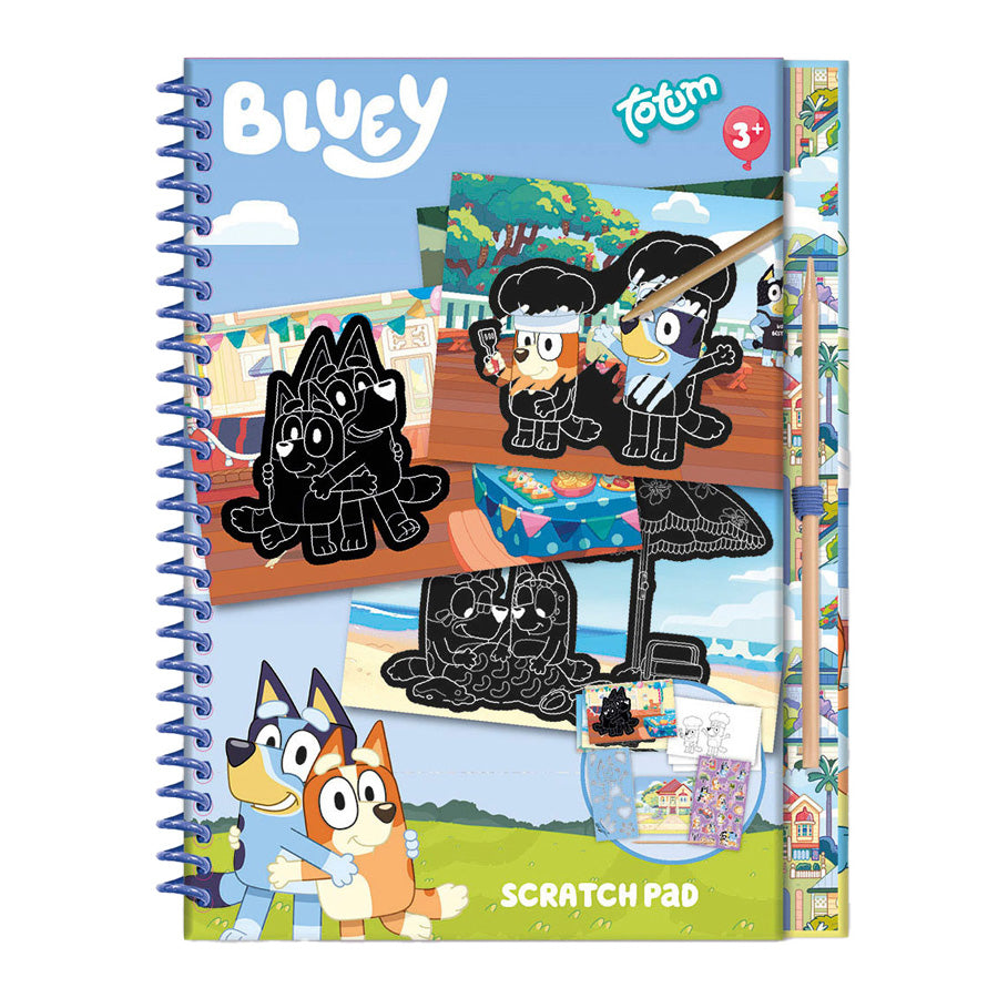 Totum Bluey Scratch Libro con 10 tarjetas de rastro