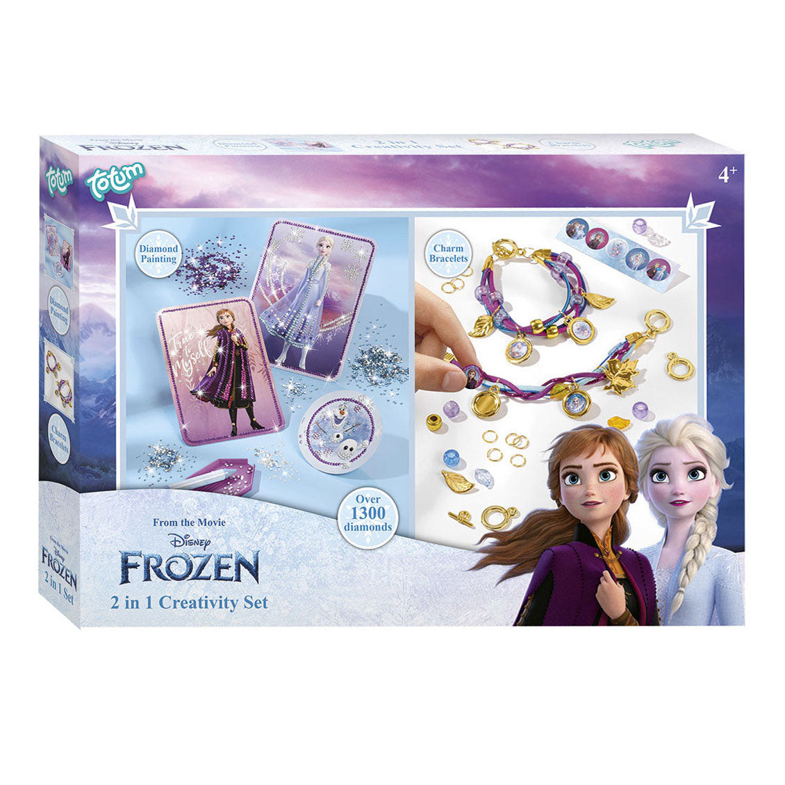 Totum 2in1 dipinti di diamanti congelati e braccialetti rendono il set di artigianato