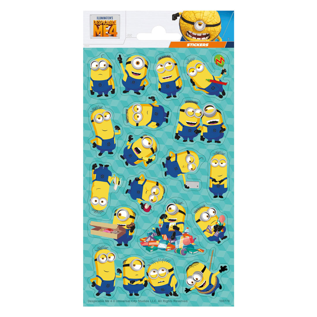 Totum stickervel glitter despicable me 4