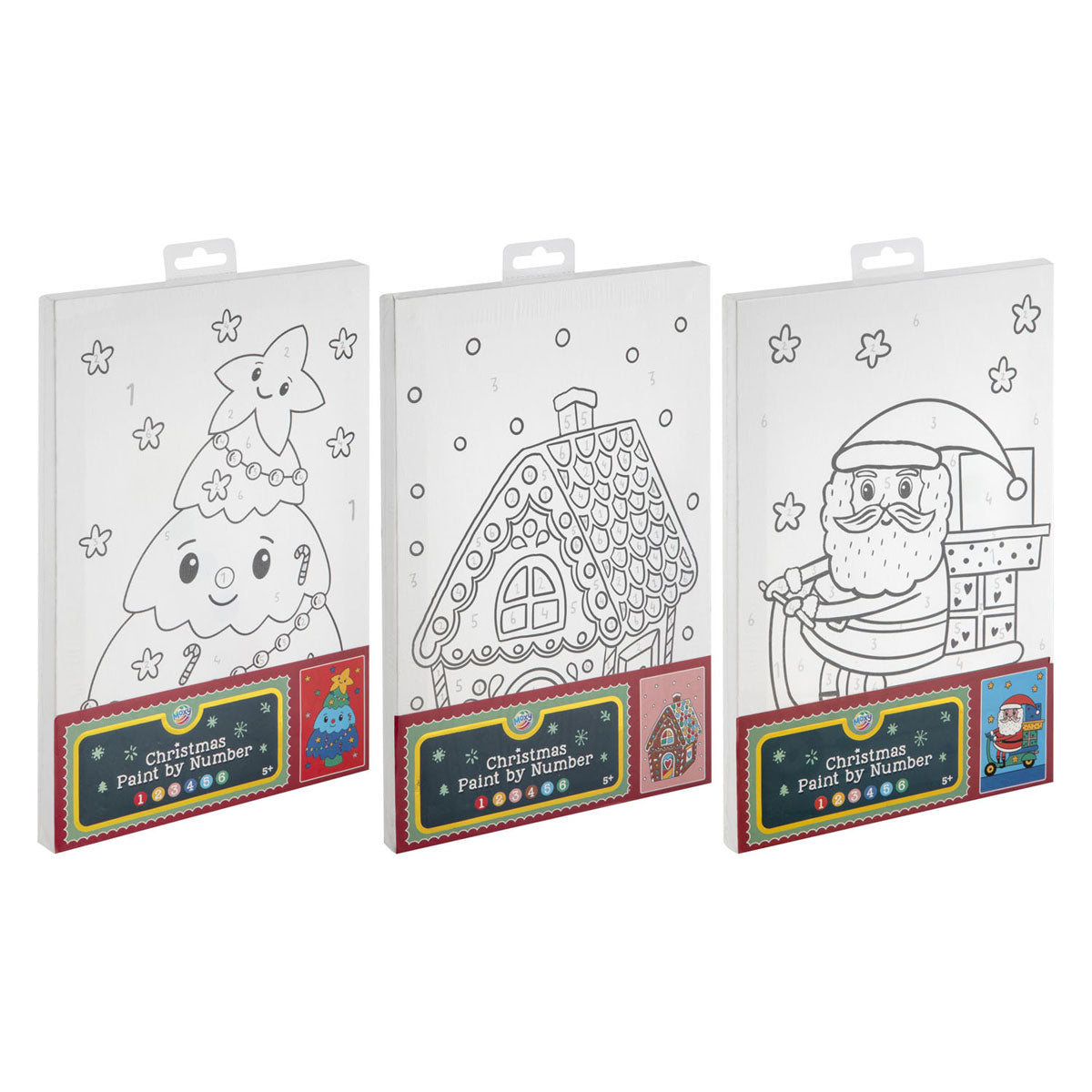 Creative craft group schilderen op nummer canvas kerstmis - 29,7x19,5cm