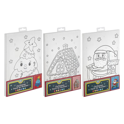 Pintura en grupo de manualidades creativas por lienzo con números Navidad - 29,7x19,5 cm