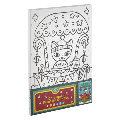 Pintura en grupo de manualidades creativas por lienzo con números navidad - a4