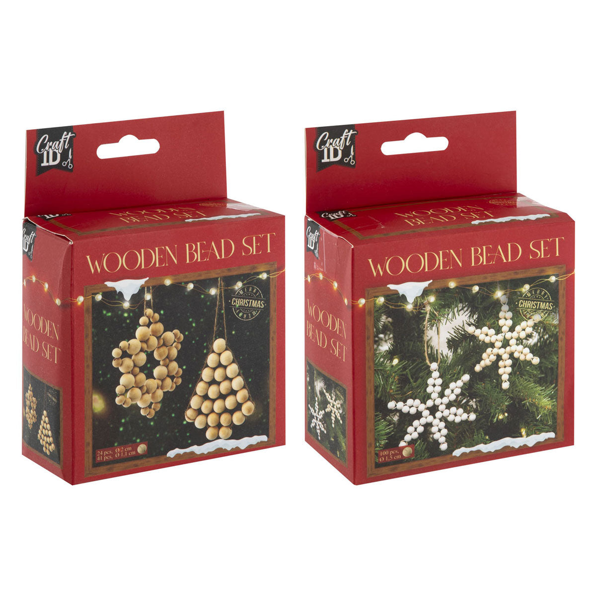 Creative craft group houten kralen kersthangers set kerstmis