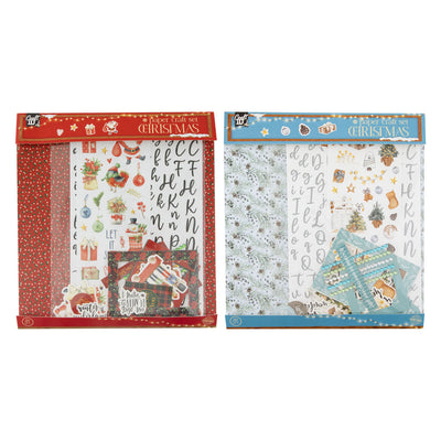 Juego de manualidades creativas en grupo con papel navideño - 37 piezas.