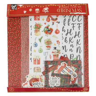 Juego de manualidades creativas en grupo con papel navideño - 37 piezas.