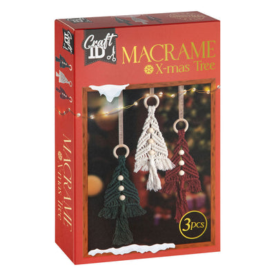 Juego de grupo de manualidades creativas, perchas de macramé, árboles de Navidad, 3 piezas.