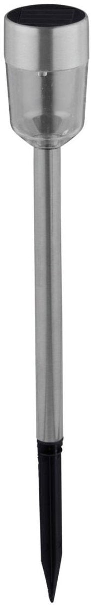 Lampada solare da giardino Grundig - acciaio inossidabile - 1 lampada LED - IP44 resistente agli spruzzi d'acqua - durata 6-8 ore - argento