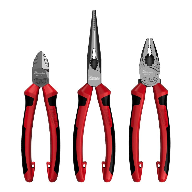Juego de alicates para accesorios Milwaukee | alicates de punta larga | alicates combinados | cortadores diagonales - 4932492773