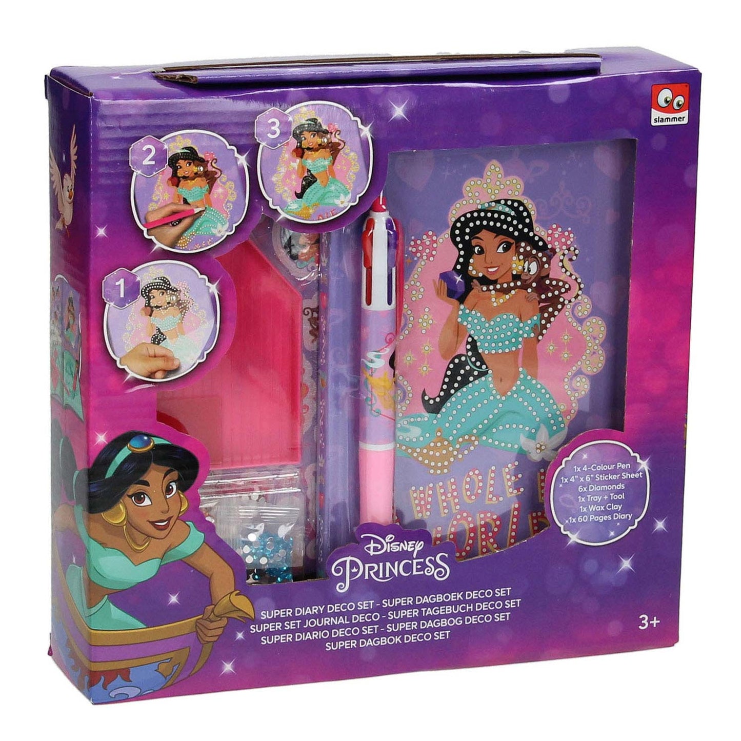 Decorar el diario de princesa de Disney con piedras de rato