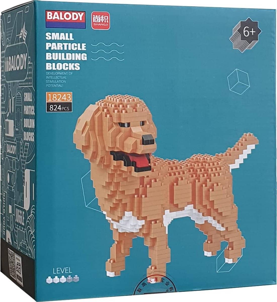 Balody Golden Retriever Dog con Nanlocks Mini LEGO Building Stones 824 Piezas