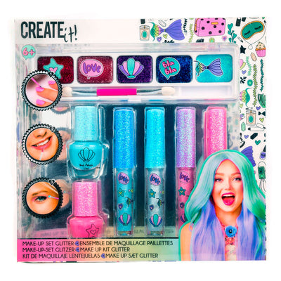 Crealo! Set di trucco di bellezza Glitter, 7dlg.