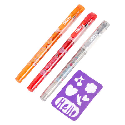 ¡Créalo! rotuladores aromáticos para tatuajes, 3uds + plantilla