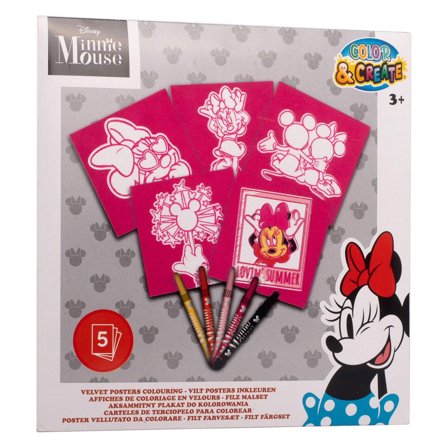 Minnie Felt Colors 18x18 cm - 5 pezzi