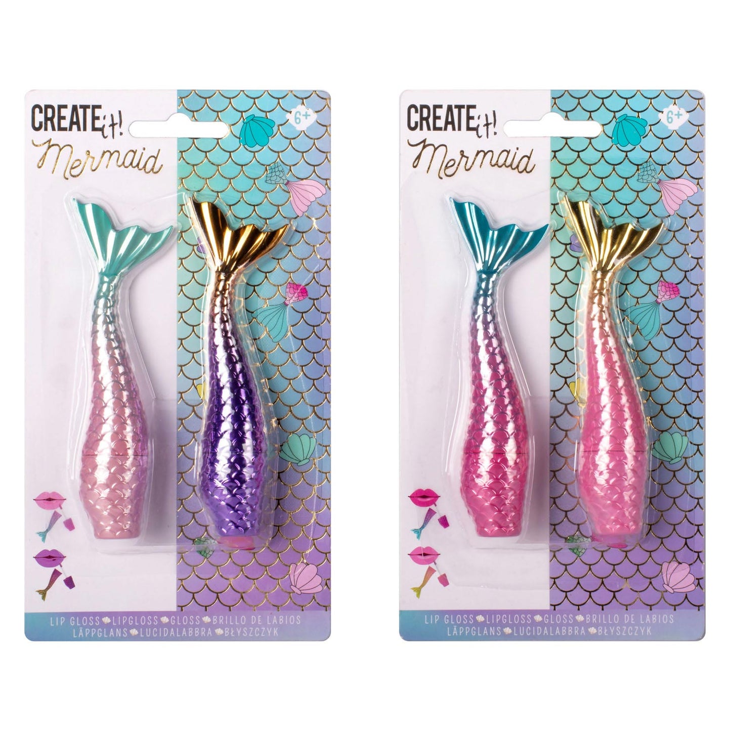 ¡Canenco lo crea! brillo de labios de sirena, 2 uds.