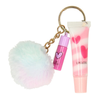 ¡Ciéntalo! juego de anillo de llave de brillo de labios