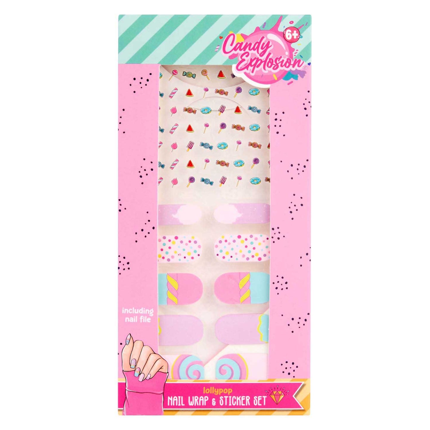 ¡Canenco lo crea! Set de creación de pegatinas para uñas con explosión de caramelos.