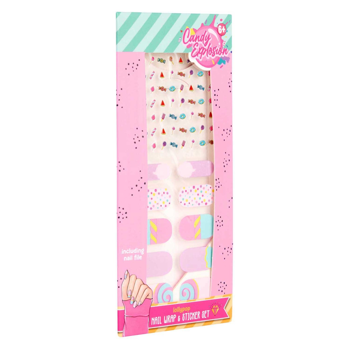 ¡Canenco lo crea! Set de creación de pegatinas para uñas con explosión de caramelos.