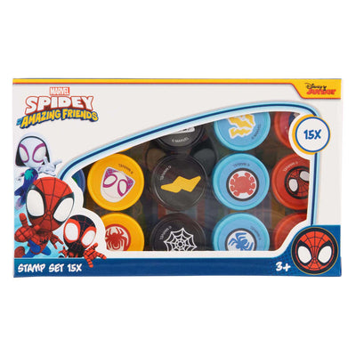 Set timbri Canenco spidey, 15 pezzi.