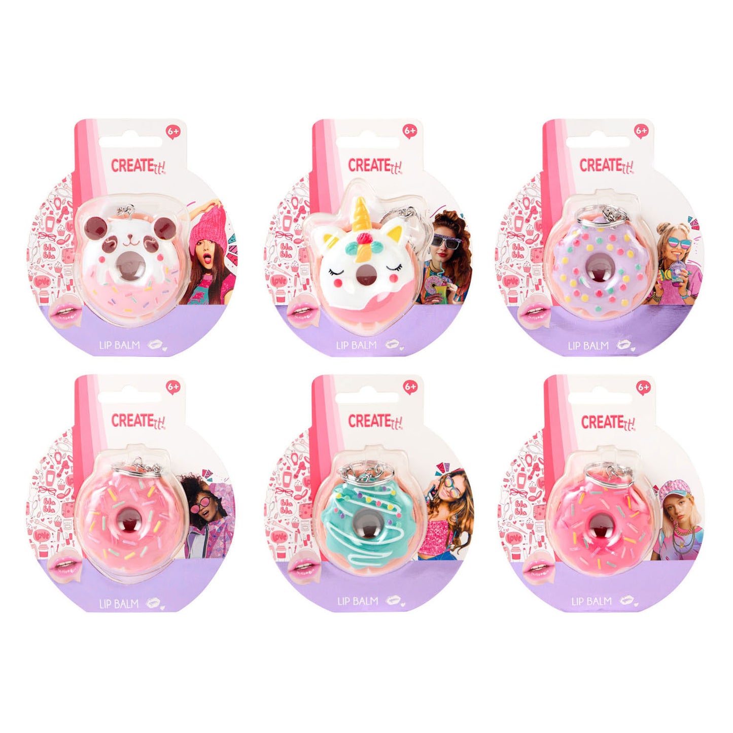 Canenco create it! donut lip balm keychain