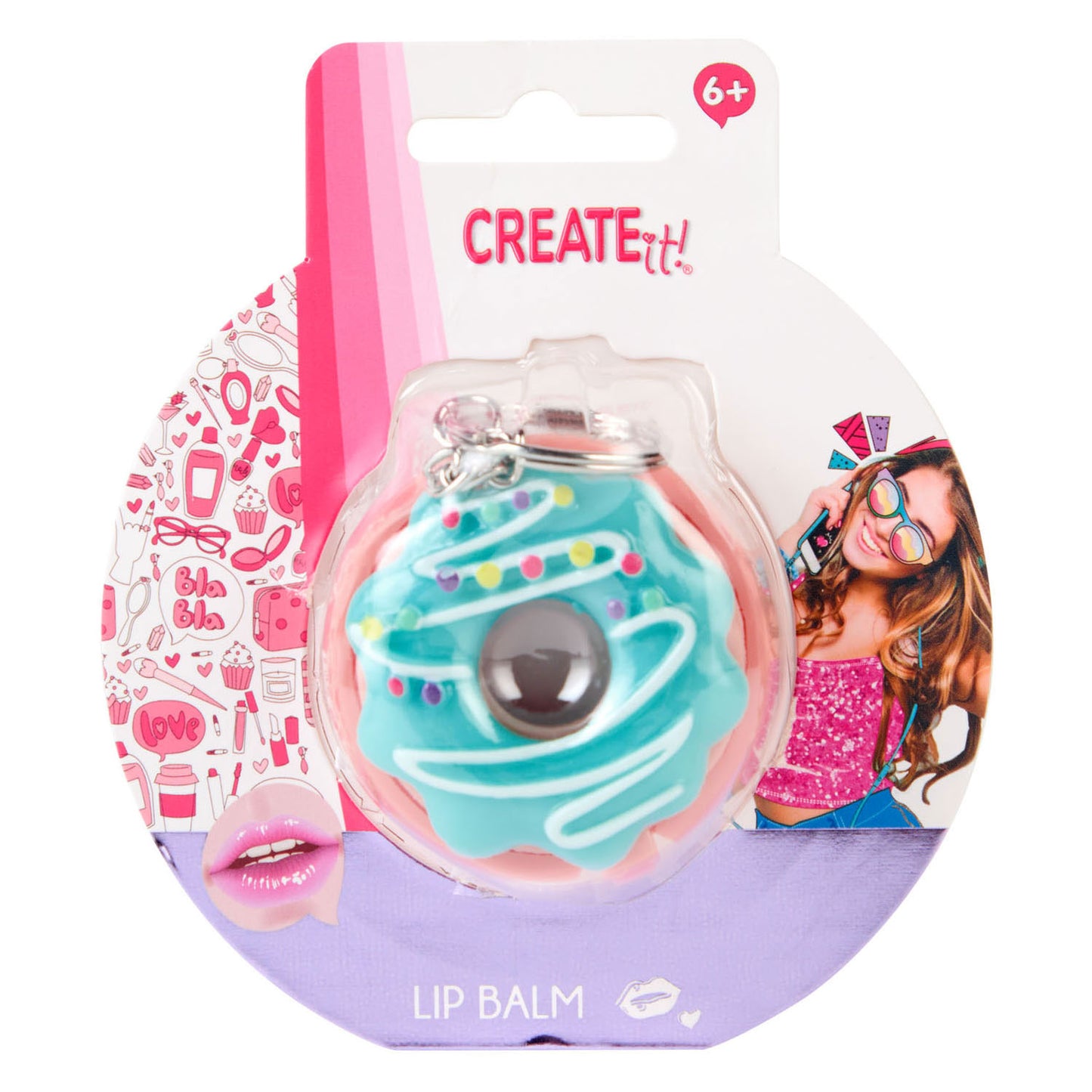 Canenco create it! donut lip balm keychain