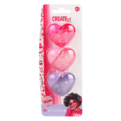 Canenco crealo! cuoricini lucidalabbra love - 3 pz.