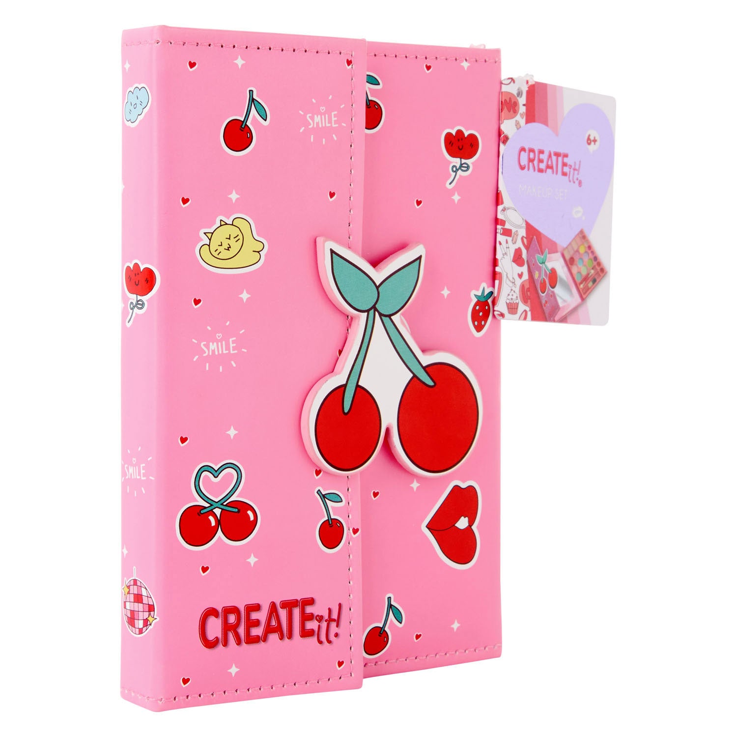 ¡Créalo! libro de maquillaje cereza cierre magnético | 6 piezas