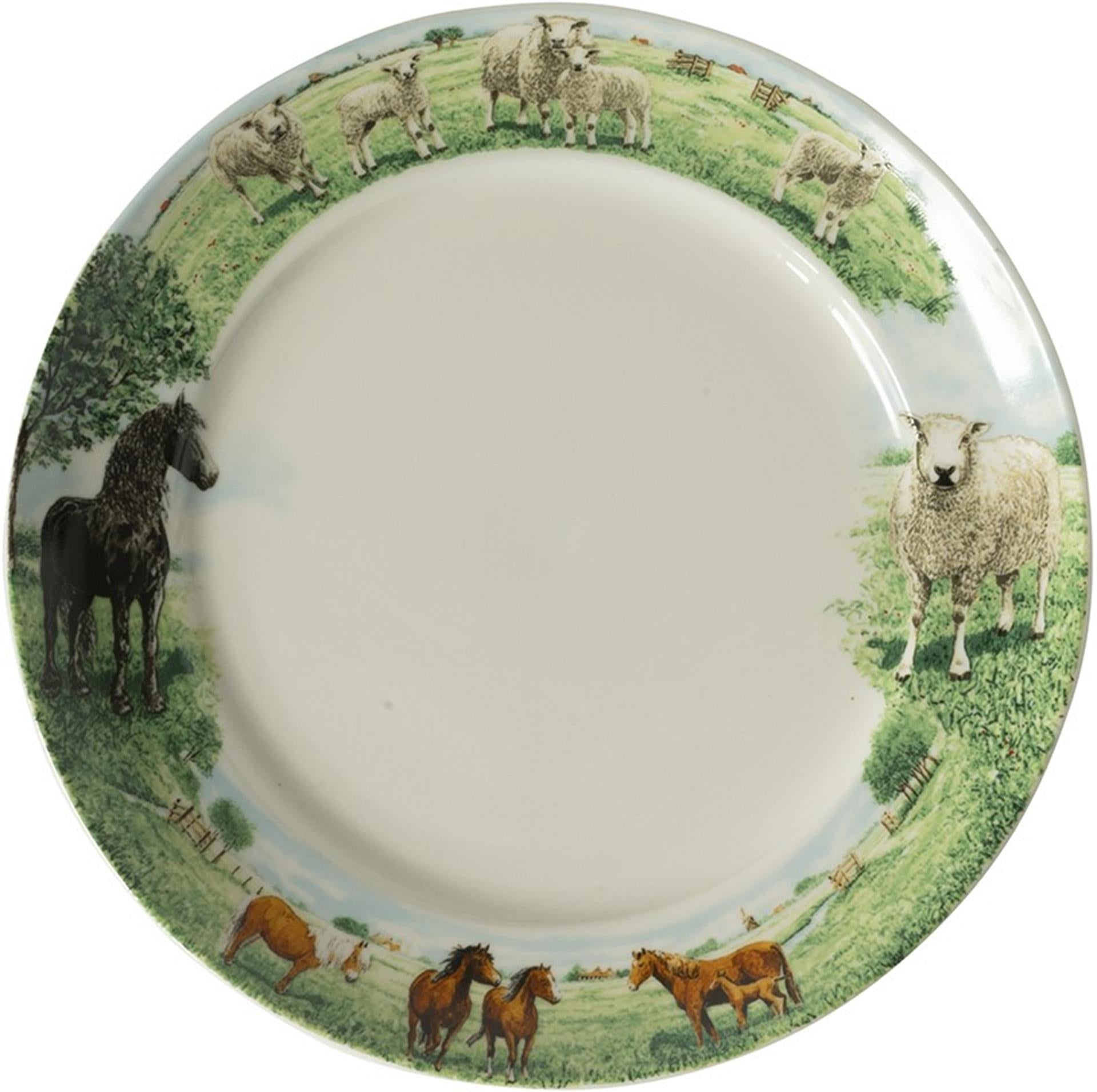Wiebe van der Zee Piatto fattoria Wiebe cavallo pecora ø21cm 6 pz