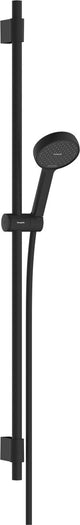 Hansgrohe activera s - set doccia - ecosmart water saving - dimensione 95mm - 2 funzioni getto - con asta saliscendi varia 105 cm - nero opaco
