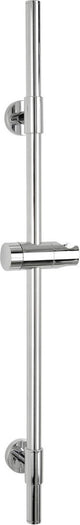 Asta doccia Wenko basic in acciaio inox cromato, lunghezza 66 cm, diametro 19 mm, con supporto per soffione e 2 supporti a parete - asta doccia cromata