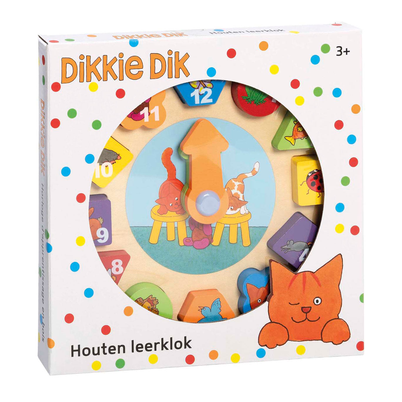 Giocattoli Bambolino Dikkie Dik Wooden Learning Clock, 12dlg.