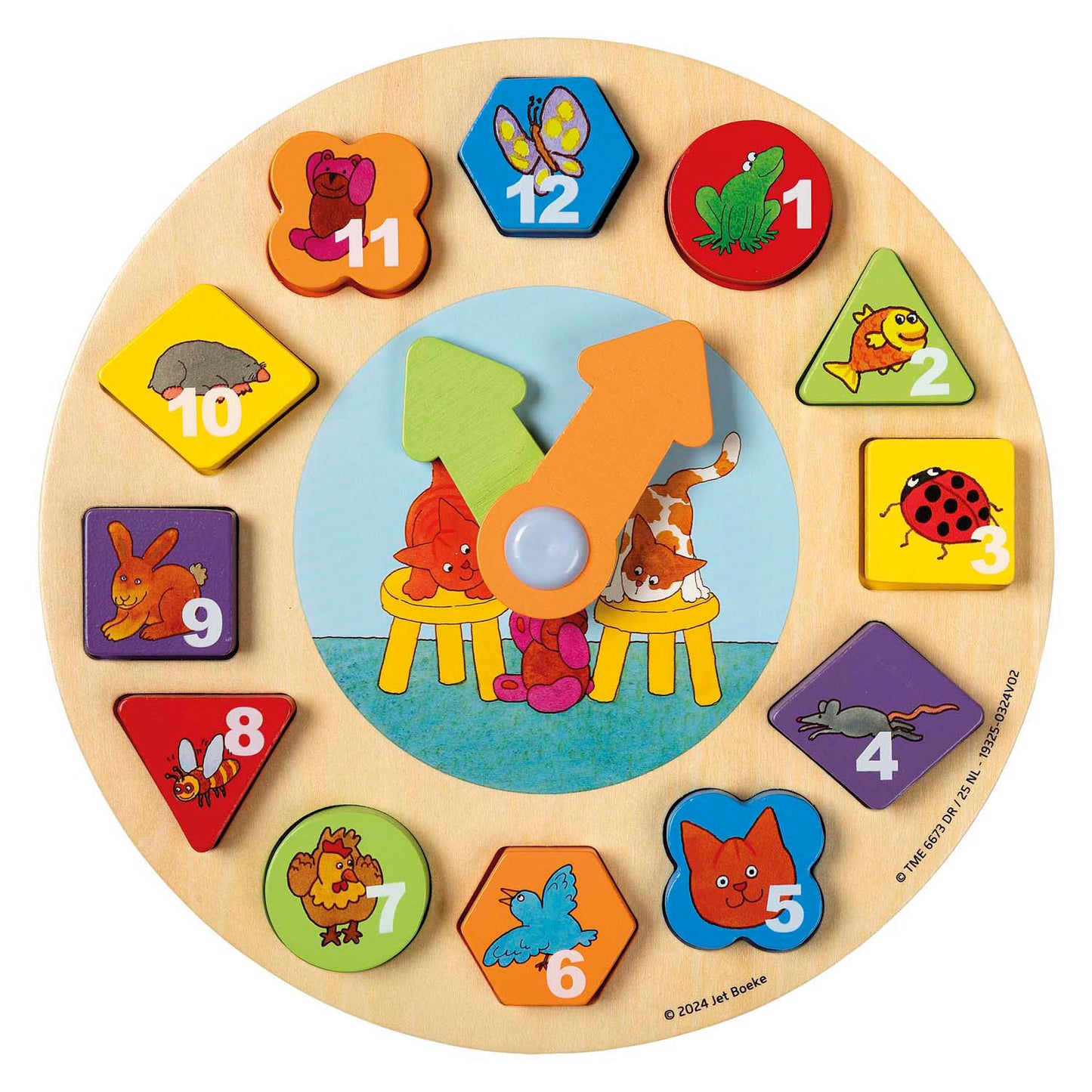 Giocattoli Bambolino Dikkie Dik Wooden Learning Clock, 12dlg.