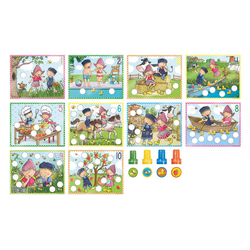 Set di francobolli educativi di Fien e Teun