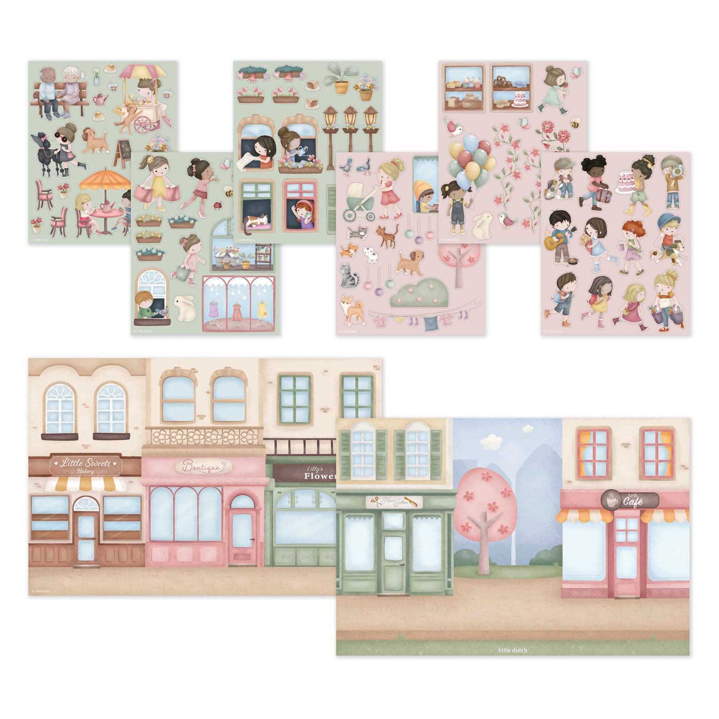 Little dutch stickervellen rosa's winkeltje