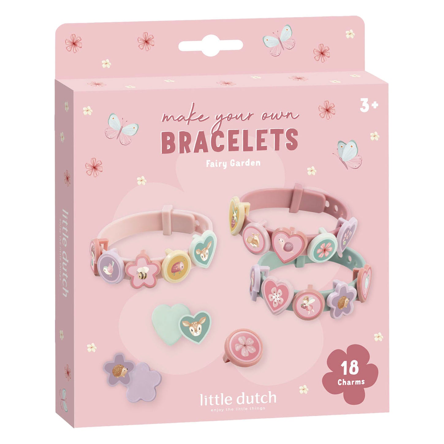 Pulseras deslizantes Little Dutch con dijes de jardín de hadas | 3 piezas