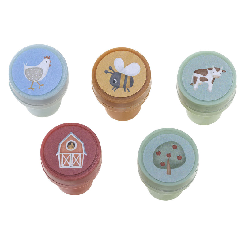 Little Dutch Little Farm Totum Stamp Set 12 piezas con tinta