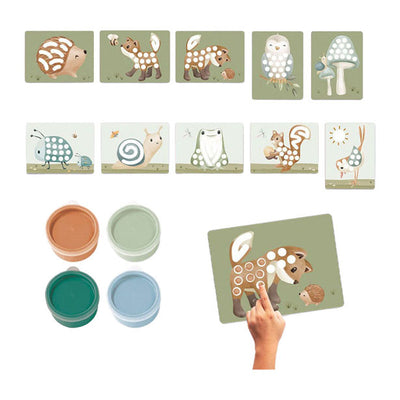 Little Dutch Finger Paint Set Forest Friends Green 14 Paps