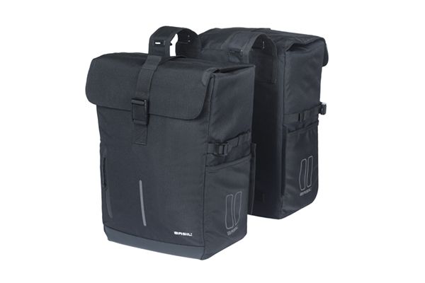 Basil b.v. dubbele fietsas basil move 30 liter 16 x 27 x 38 cm - zwart