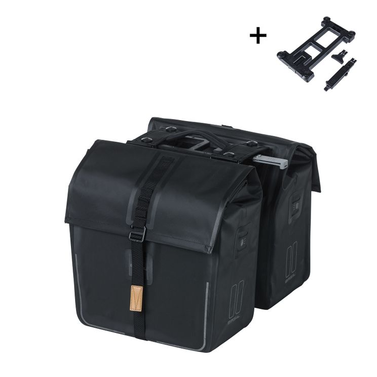 Sacca per biciclette di basilico doppia urbano secco nero mik 50l
