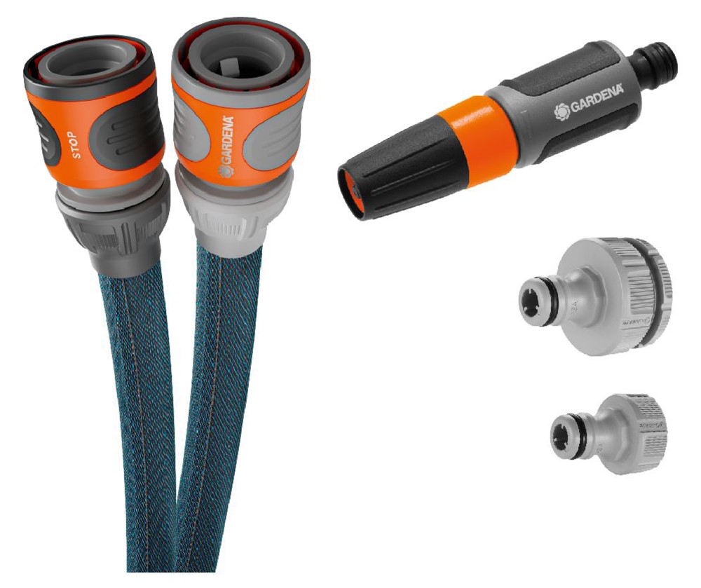 Gardena textielslang liano xtreme 20 m set (donkergrijs oranje)