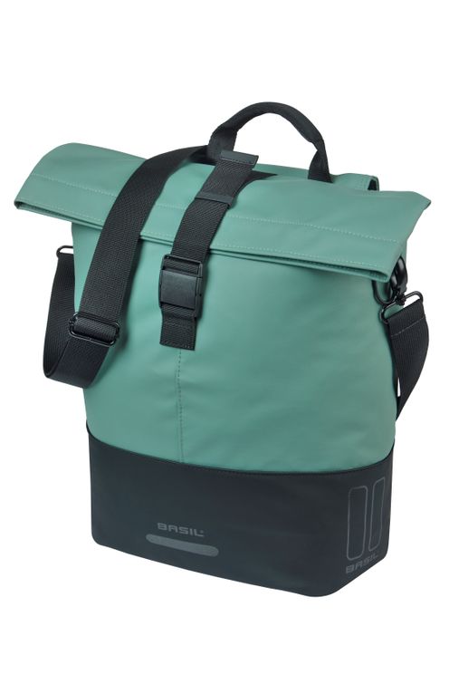 Basil tas cove shopper groen zwart | mik hooks | 16l