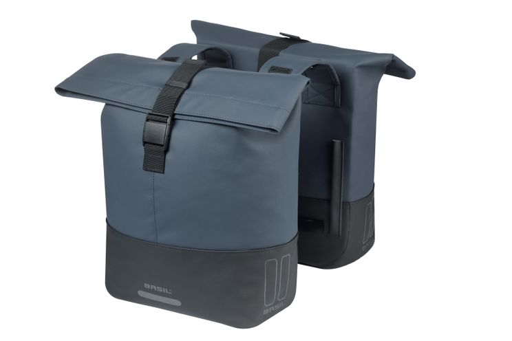 Basil bolsa doble para bicicleta cove 28-32l 14 x 29 x 36 cm - azul negro