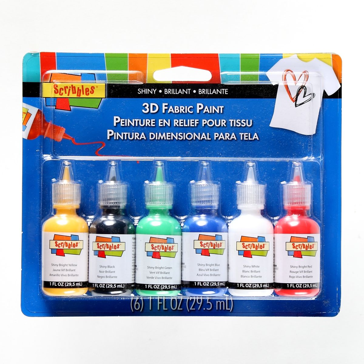 Scarabocchi • Vernice per tessuti 3D lucida 6pz